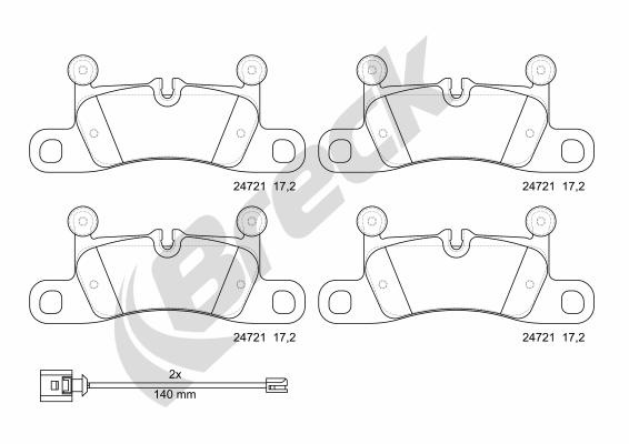 Set placute frana,frana disc 24721 00 553 00 BRECK